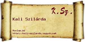 Kali Szilárda névjegykártya